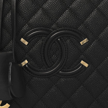 Chanel Caviar Quilted Large CC Filigree Vanity Case Black 9 of 11