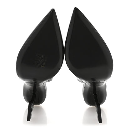 Saint Laurent Patent Crocodile Embossed Opyum 110 Slingback Pumps 41 Black 6 of 9