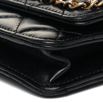 Chanel Lambskin Quilted Chain Around Wallet On Chain WOC Black 9 of 9