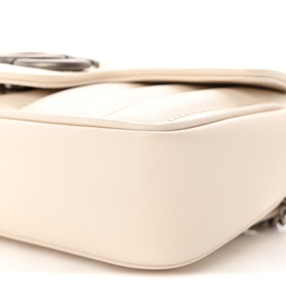 Gucci Calfskin Matelasse Aria Super Mini GG Marmont Shoulder Bag Mystic White 10 of 10