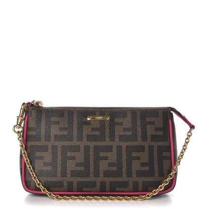 Fendi Zucca Spalmati Vitello Elite Pochette Tobacco Ciclamino 1 of 8