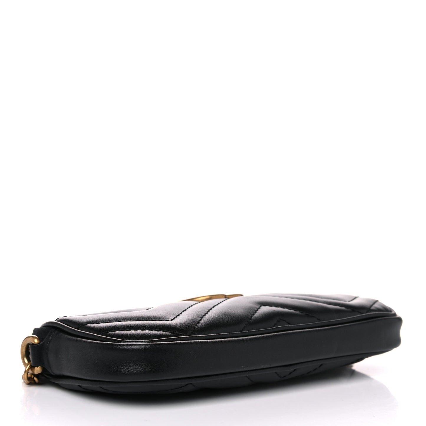 Calfskin Matelasse Mini GG Marmont Chain Crossbody Bag Black