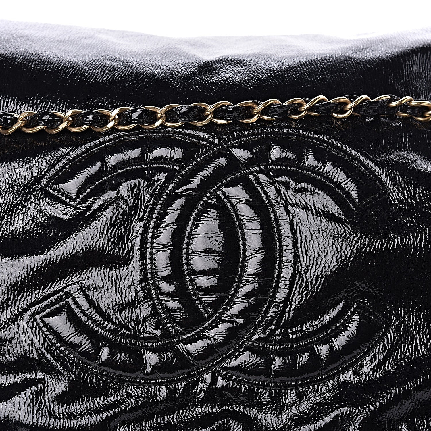 Chanel Vinyl XXL Rock and Chain Flap Black 12 of 12