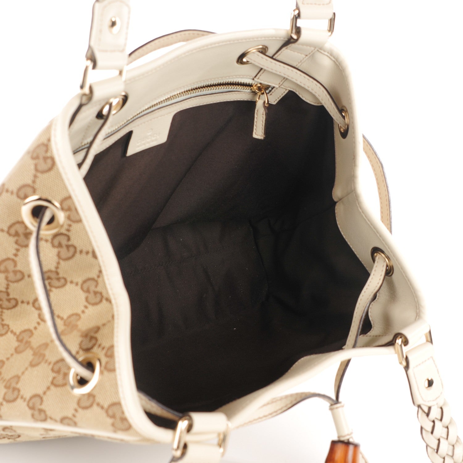 Gucci Monogram Medium Peggy Braided Tote Off White 7 of 7