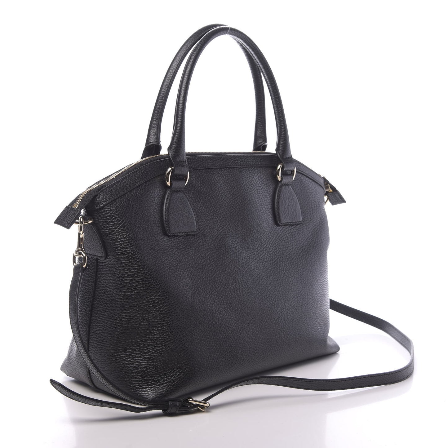 Dollar Calfskin GG Charm Dome Satchel Black