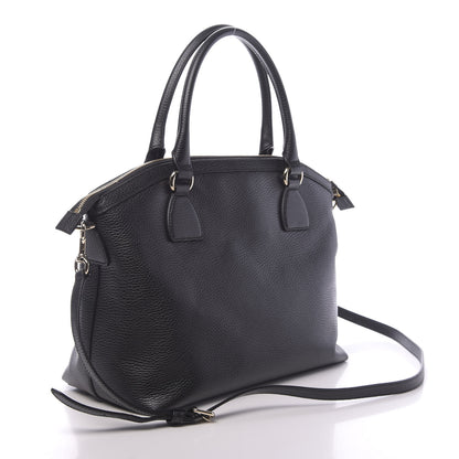 Gucci Dollar Calfskin GG Charm Dome Satchel Black 2 of 9