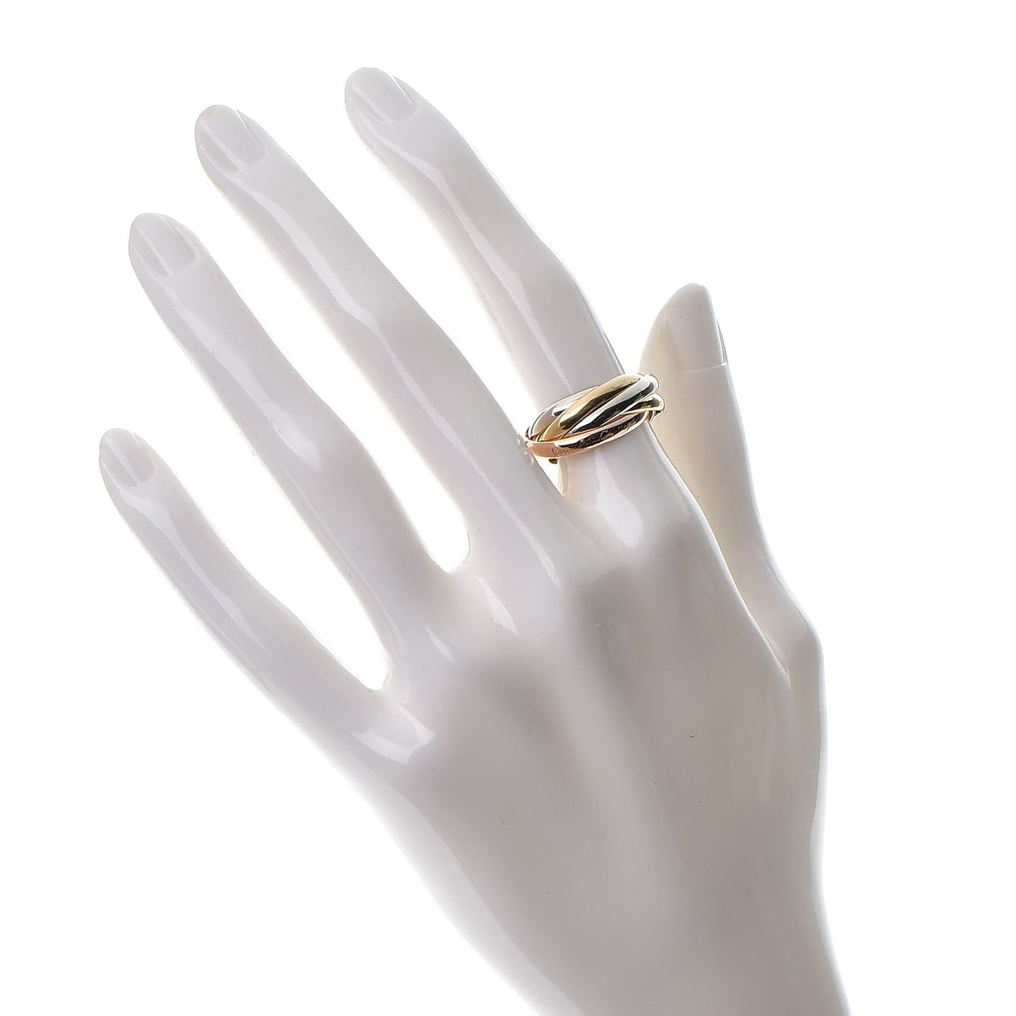 18K Pink Yellow White Gold Les Must De Trinity Five Band Ring 51 5.75