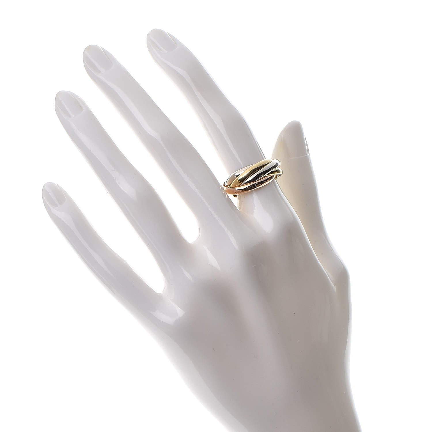 Cartier 18K Pink Yellow White Gold Les Must De Trinity Five Band Ring 51 5.75 2 of 8