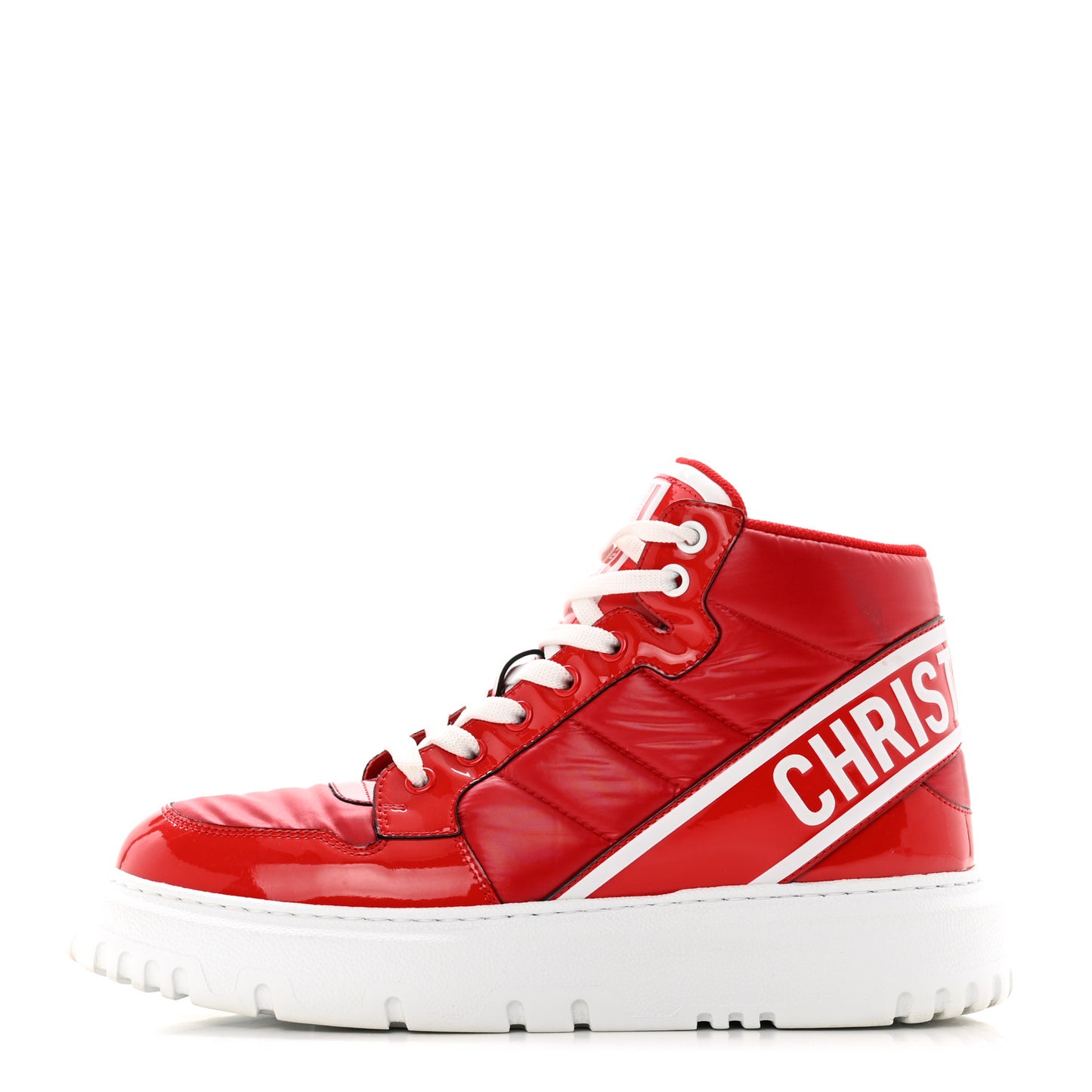 Nylon Fabric Womens D-Player High Top Sneakers 38.5 Red