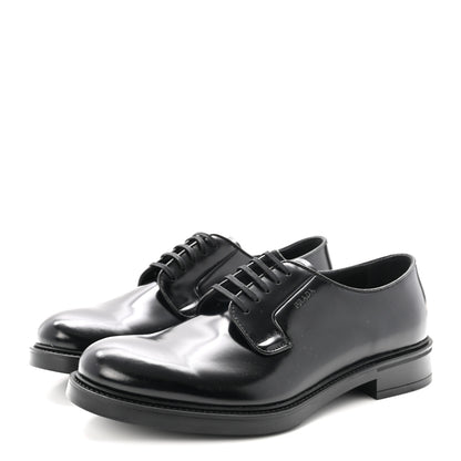 Prada Spazzolato Mens Derby Loafers 9 Black 4 of 9