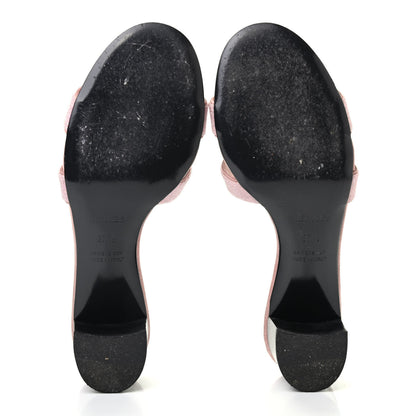 Hermes Suede Goatskin Crystal Oasis Sandals 37.5 Rose 5 of 9