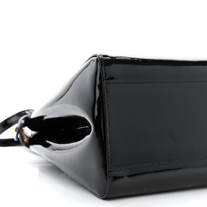 Fendi Vitello Vernice Mou Mini Peekaboo Iconic Satchel Black 9 of 10