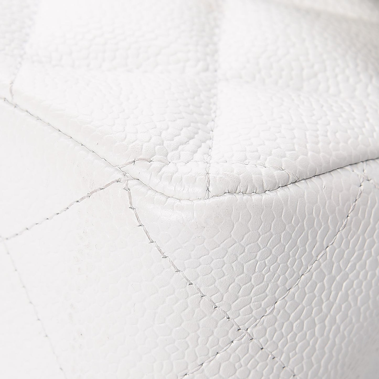 Caviar Quilted Jumbo Double Flap White