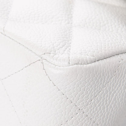 Chanel Caviar Quilted Jumbo Double Flap White 13 of 16