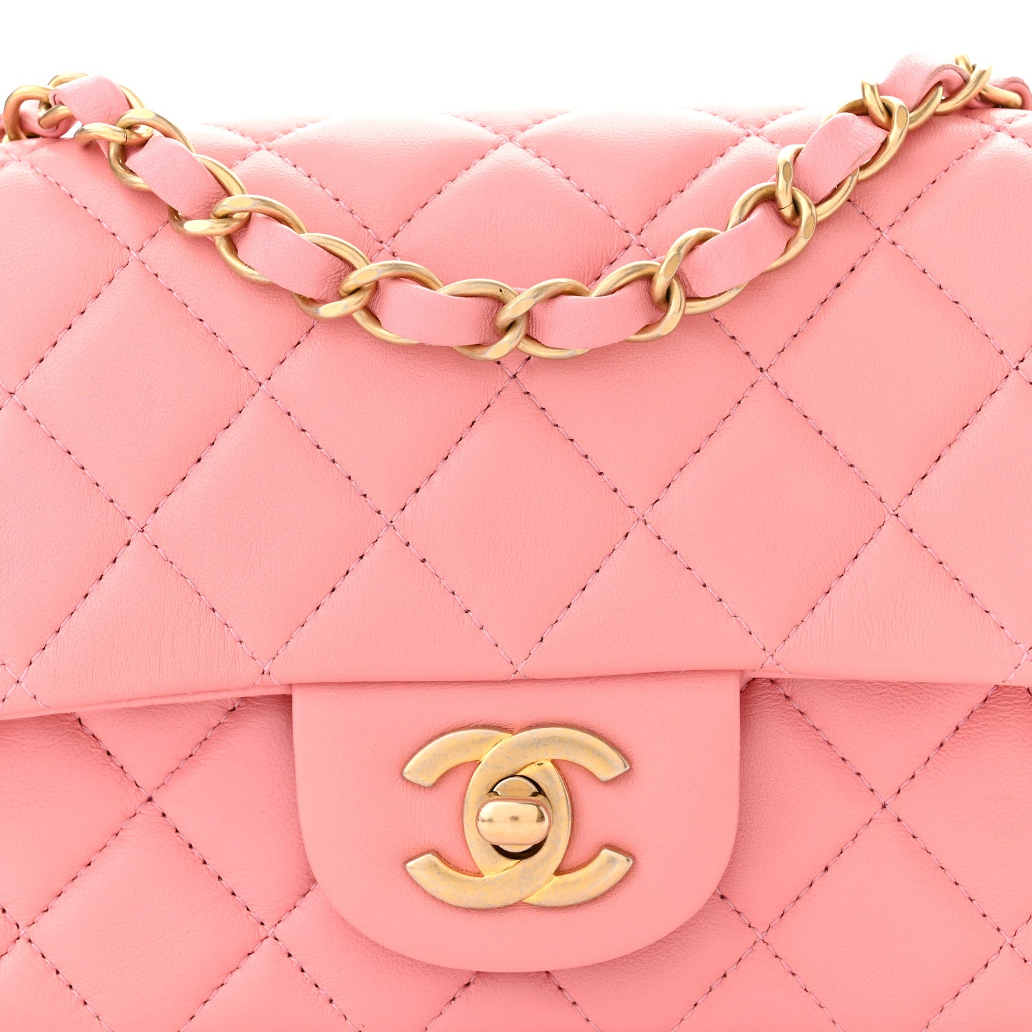 Chanel Lambskin Quilted Mini Rectangular Flap Pink 8 of 10