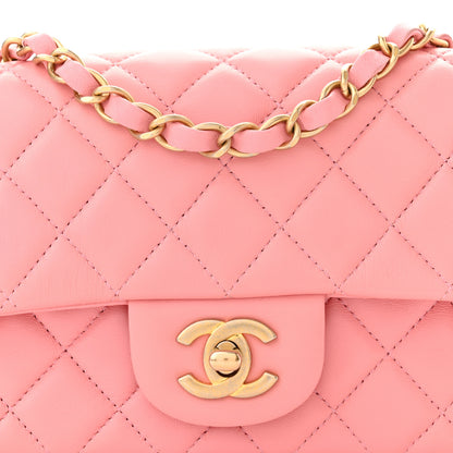 Chanel Lambskin Quilted Mini Rectangular Flap Pink 8 of 10