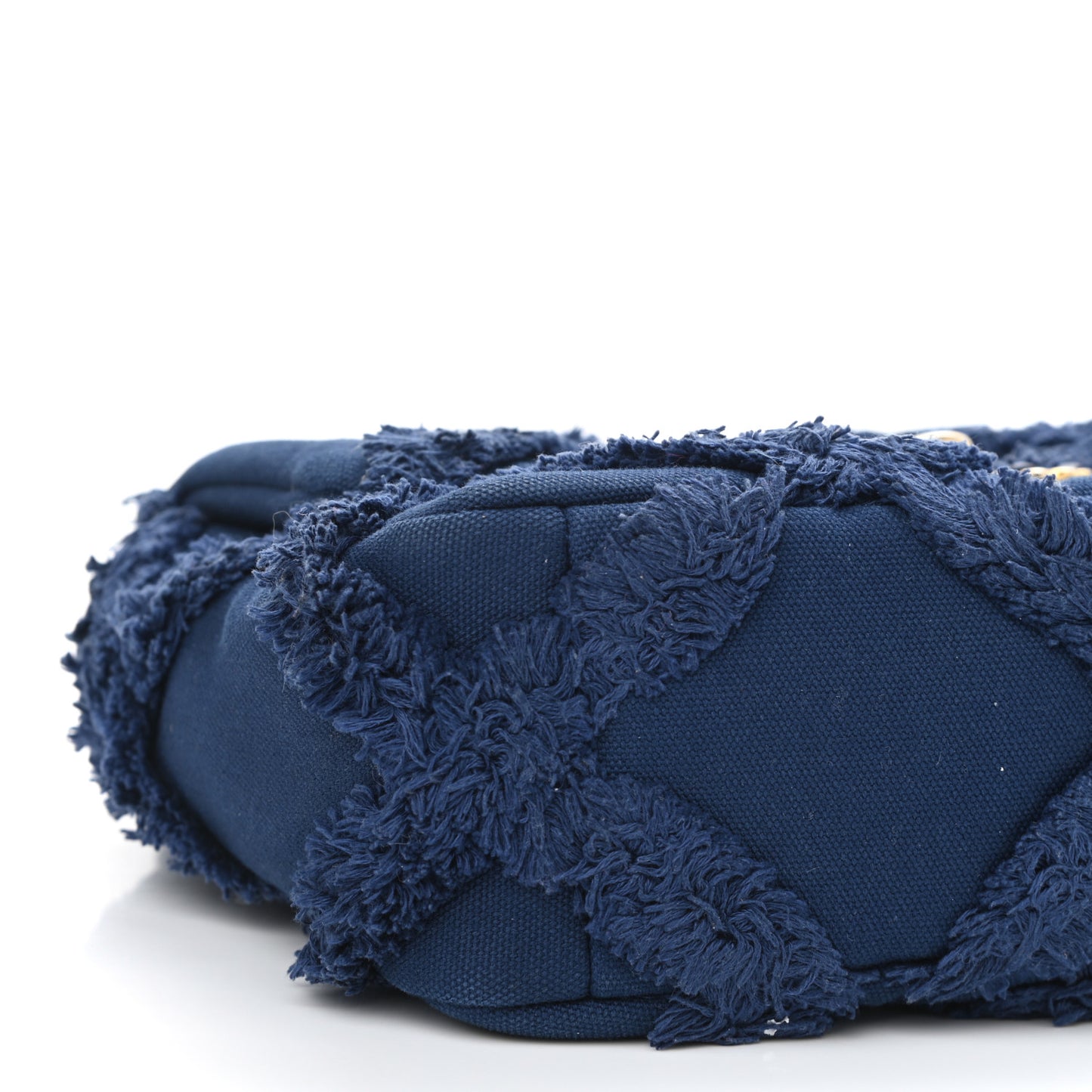 Cotton Canvas Quilted Medium Chanel 19 Flap Navy Blue