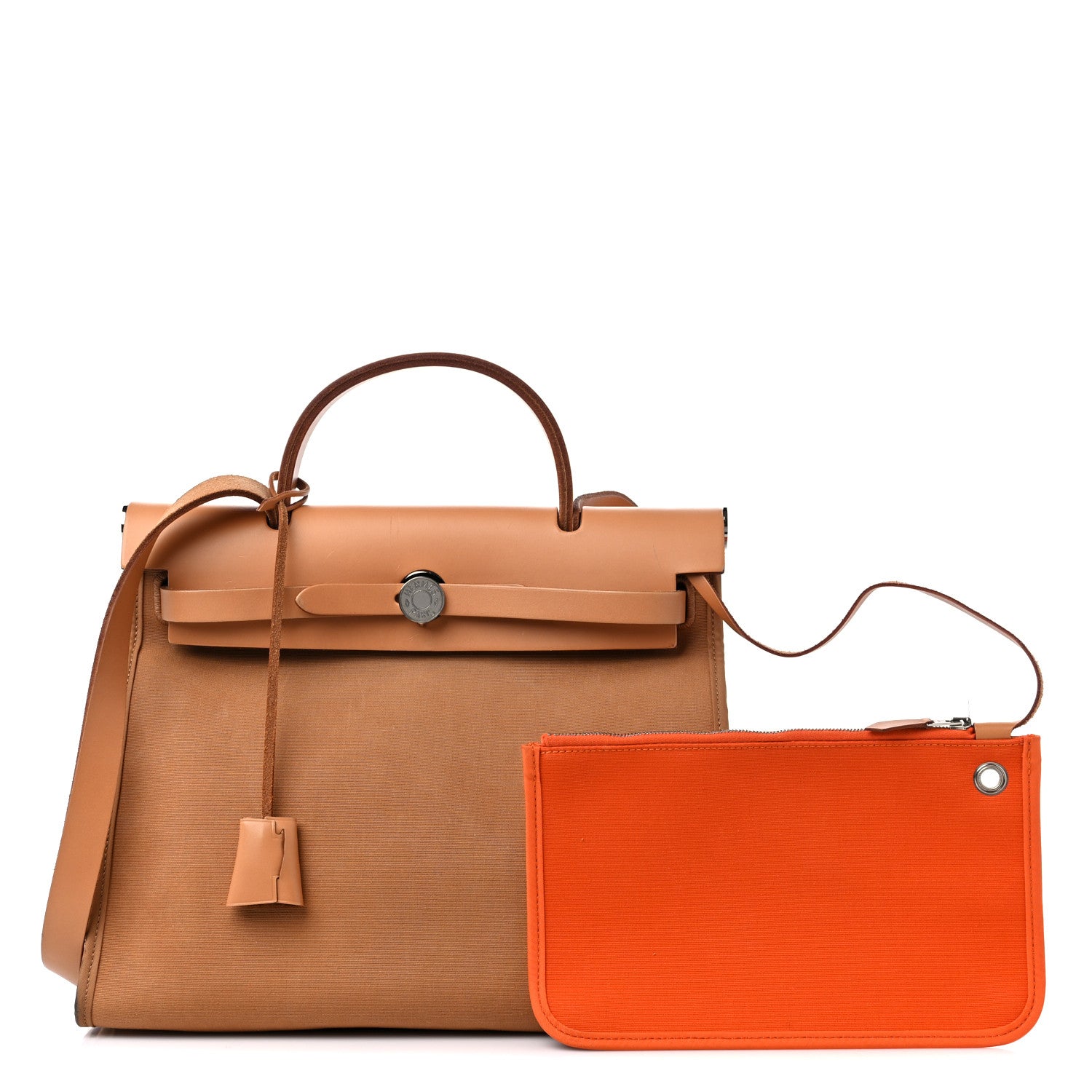 Hermes Toile Vache Hunter Herbag Zip 31 PM Natural Orange 1 of 17
