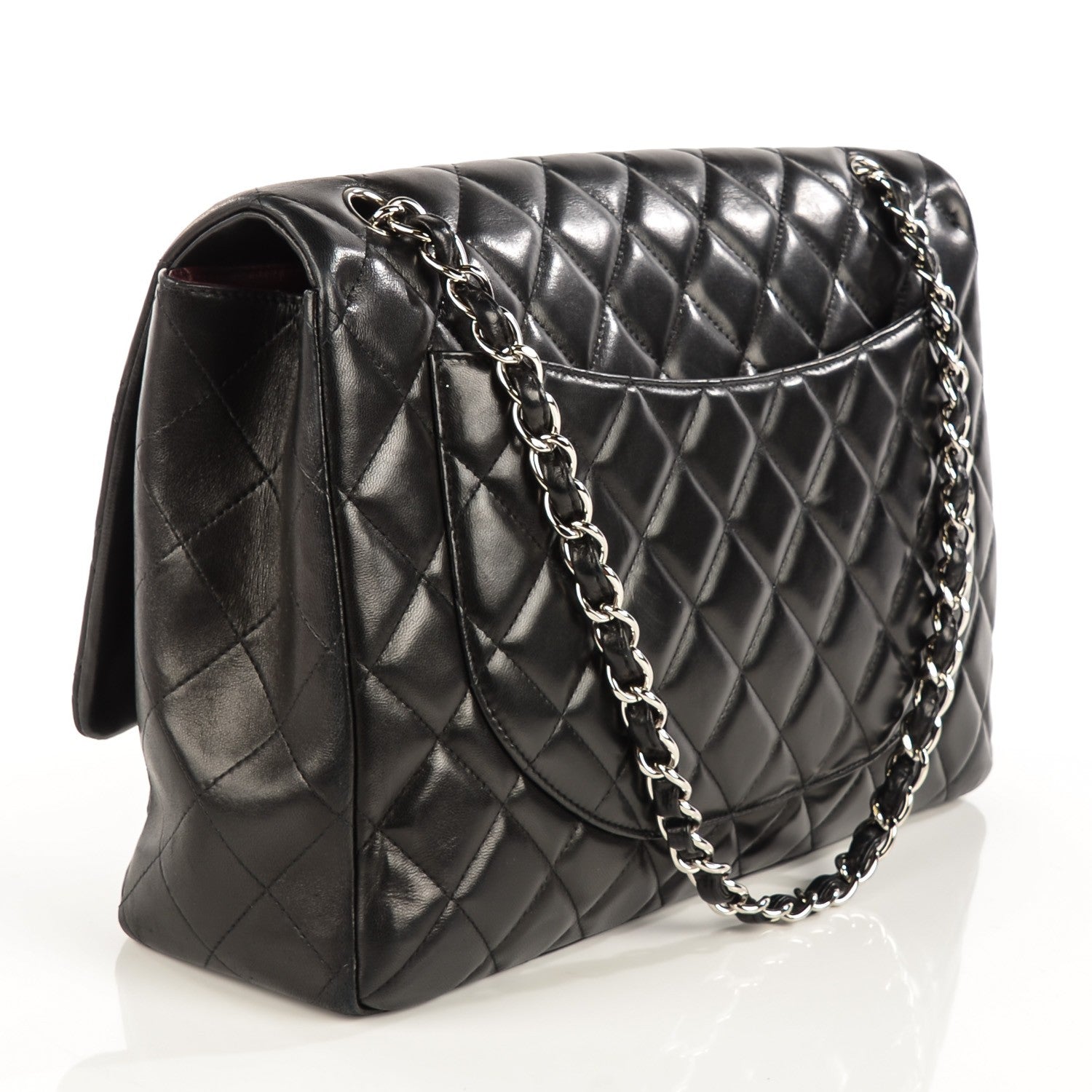 Chanel Lambskin Quilted Maxi Single Flap Black 3 of 8