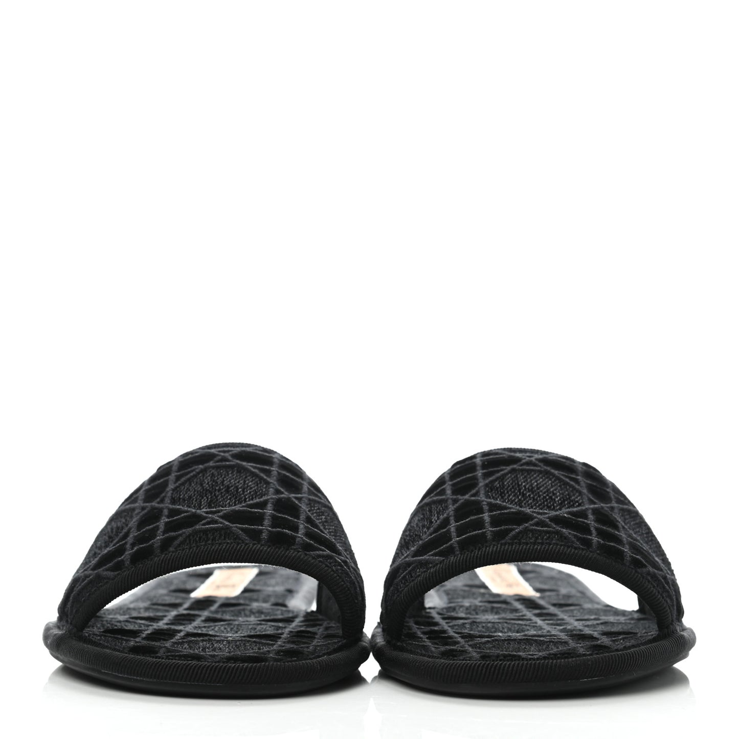 Velvet Cannage Chez Moi Slide Sandal 36.5 Black