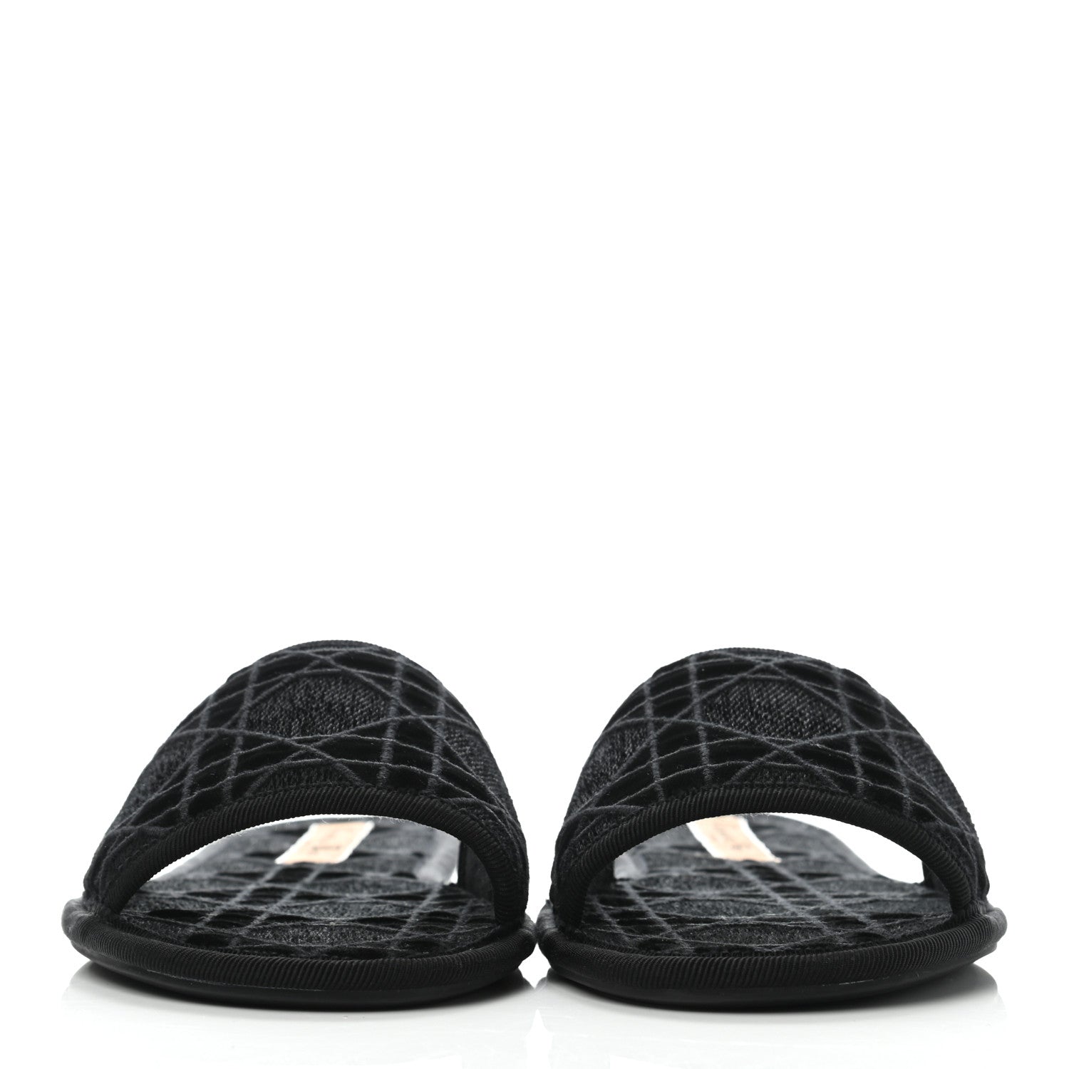 Christian Dior Velvet Cannage Chez Moi Slide Sandal 36.5 Black 2 of 8
