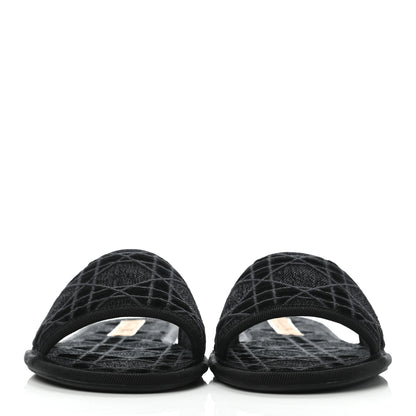 Christian Dior Velvet Cannage Chez Moi Slide Sandal 36.5 Black 2 of 8