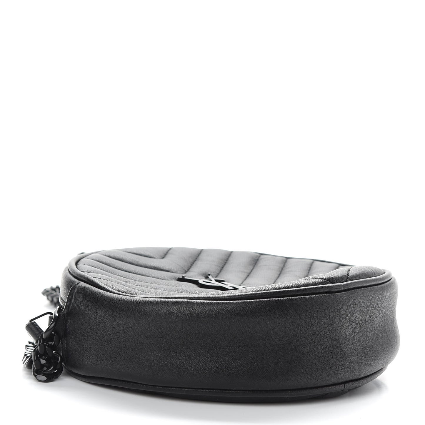 Matelasse Chevron Round Vinyle Camera Bag Black