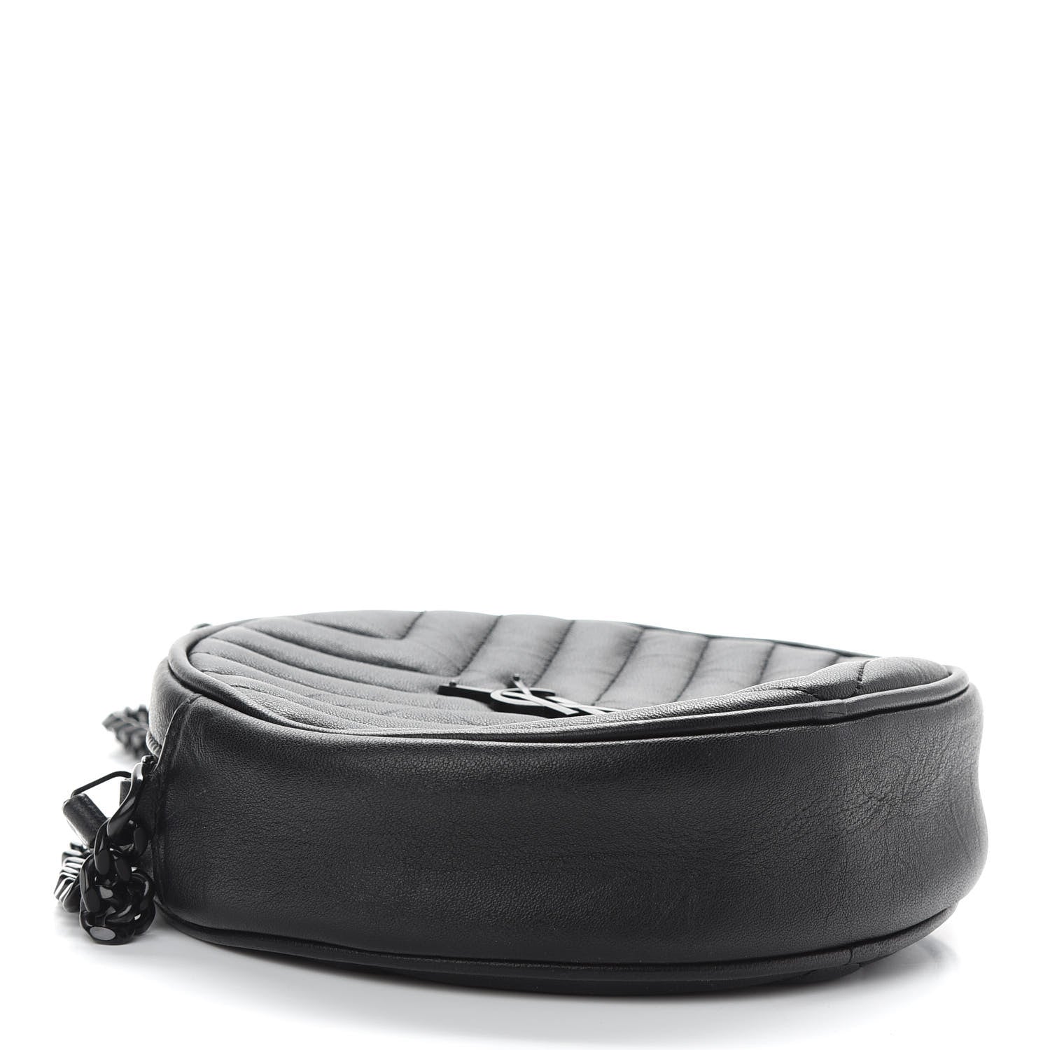 Saint Laurent Matelasse Chevron Round Vinyle Camera Bag Black 4 of 10