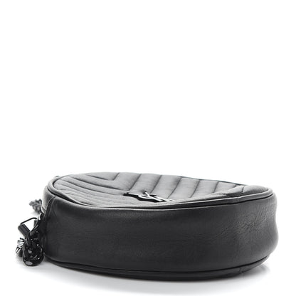 Saint Laurent Matelasse Chevron Round Vinyle Camera Bag Black 4 of 10