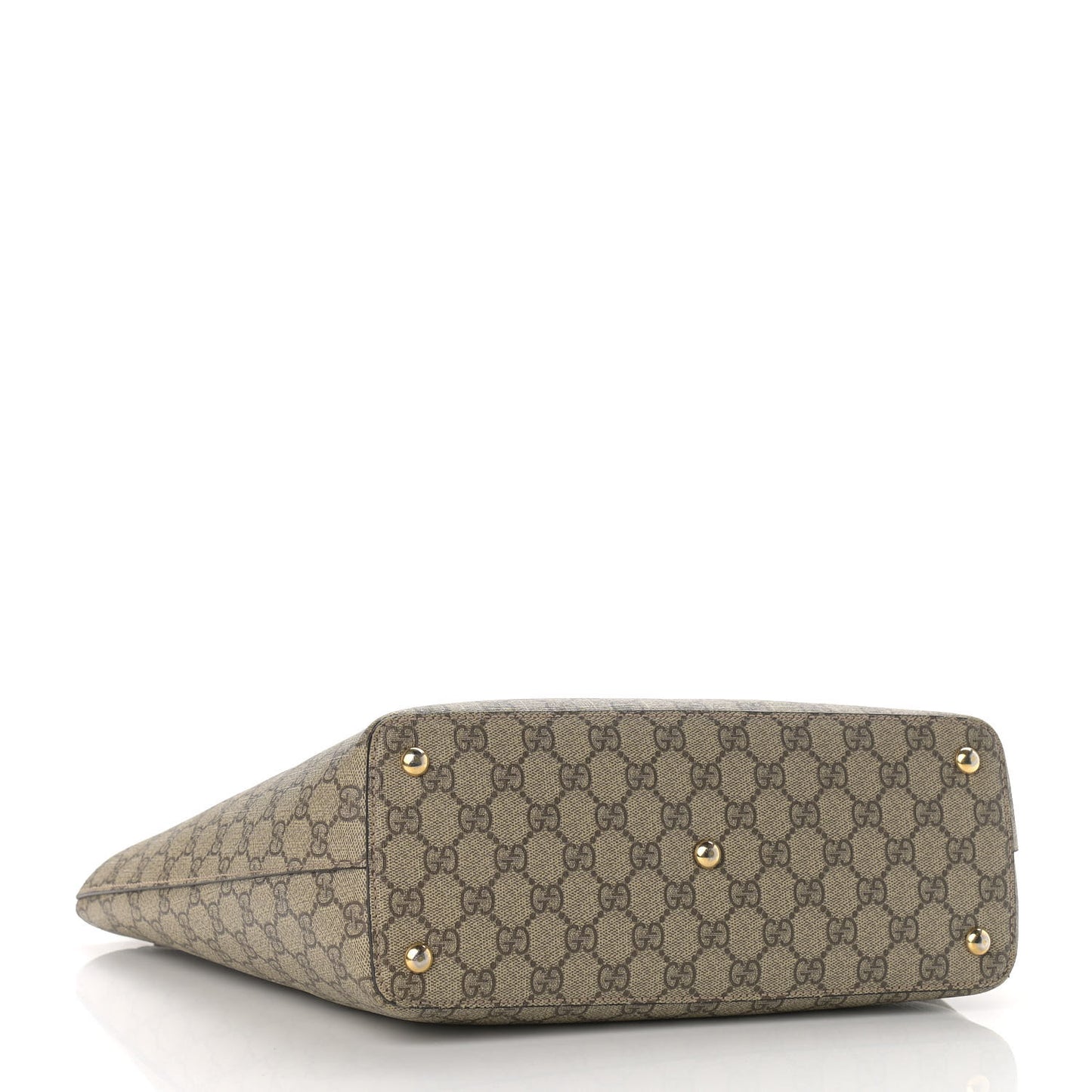 GG Supreme Monogram Medium Zippered Bucket Tote Beige Tuscany