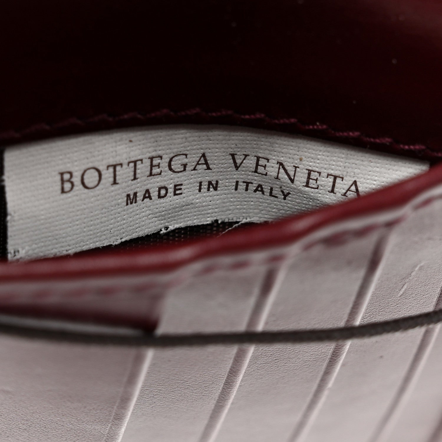 Bottega Veneta Crocodile Bi-Fold Wallet Burgundy 6 of 8