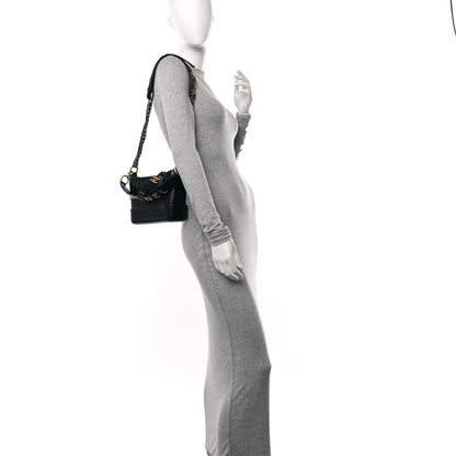 Chanel Calfskin Crocodile Embossed Small Gabrielle Cocodile Hobo Black 2 of 10