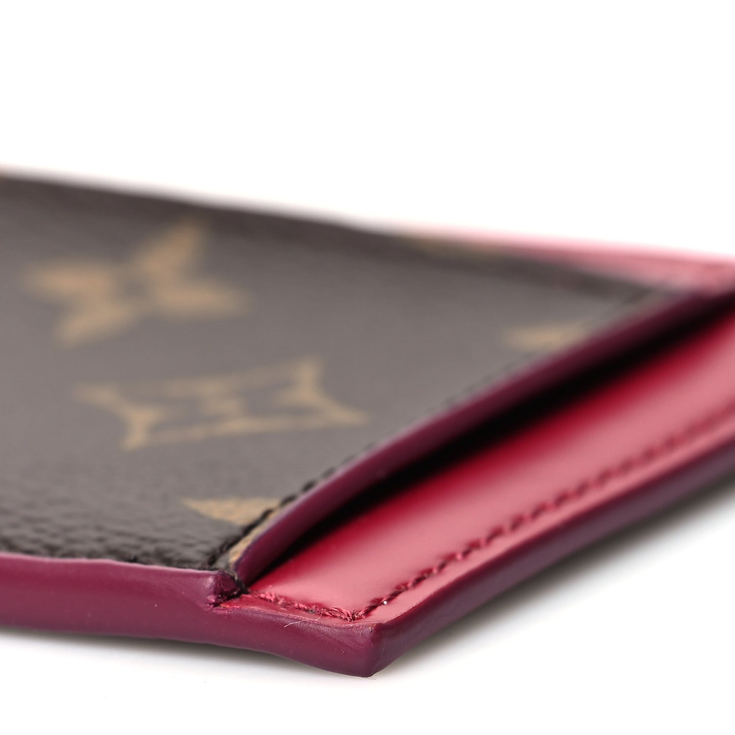 Monogram Zipped Card Holder Fuchsia