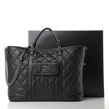 Chanel Calfskin Quilted Casual Riviera Tote Black 12 of 12