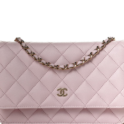 Chanel Caviar Quilted Wallet On Chain WOC Light Pink 8 of 11