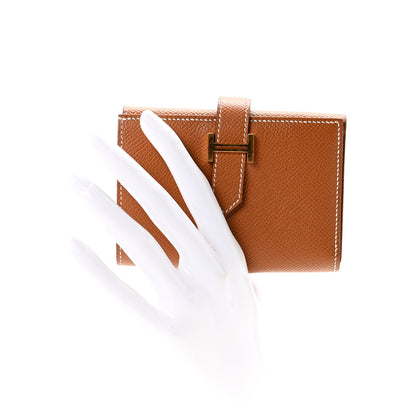 Hermes Epsom Tri-Fold Compact Bearn Wallet Gold 2 of 7