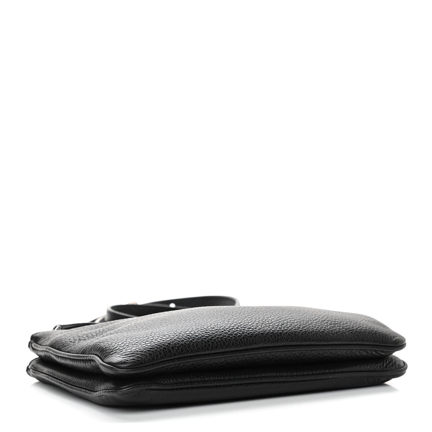 Vitello Phenix Double Zip Crossbody Bag Black