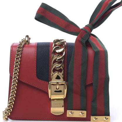 Gucci Calfskin Mini Sylvie Chain Shoulder Bag Hibiscus Red 14 of 14