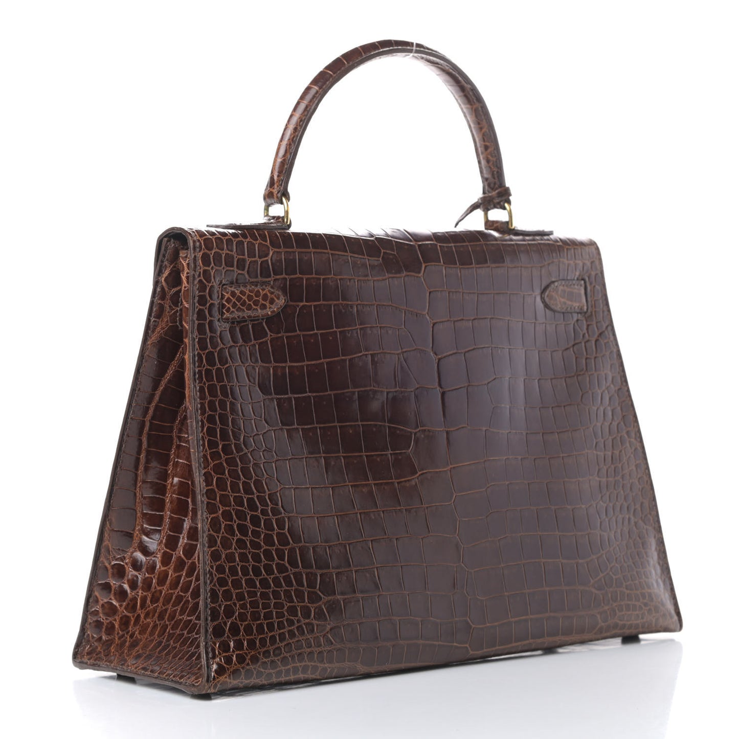 Shiny Crocodile Kelly Sellier 32 Havane