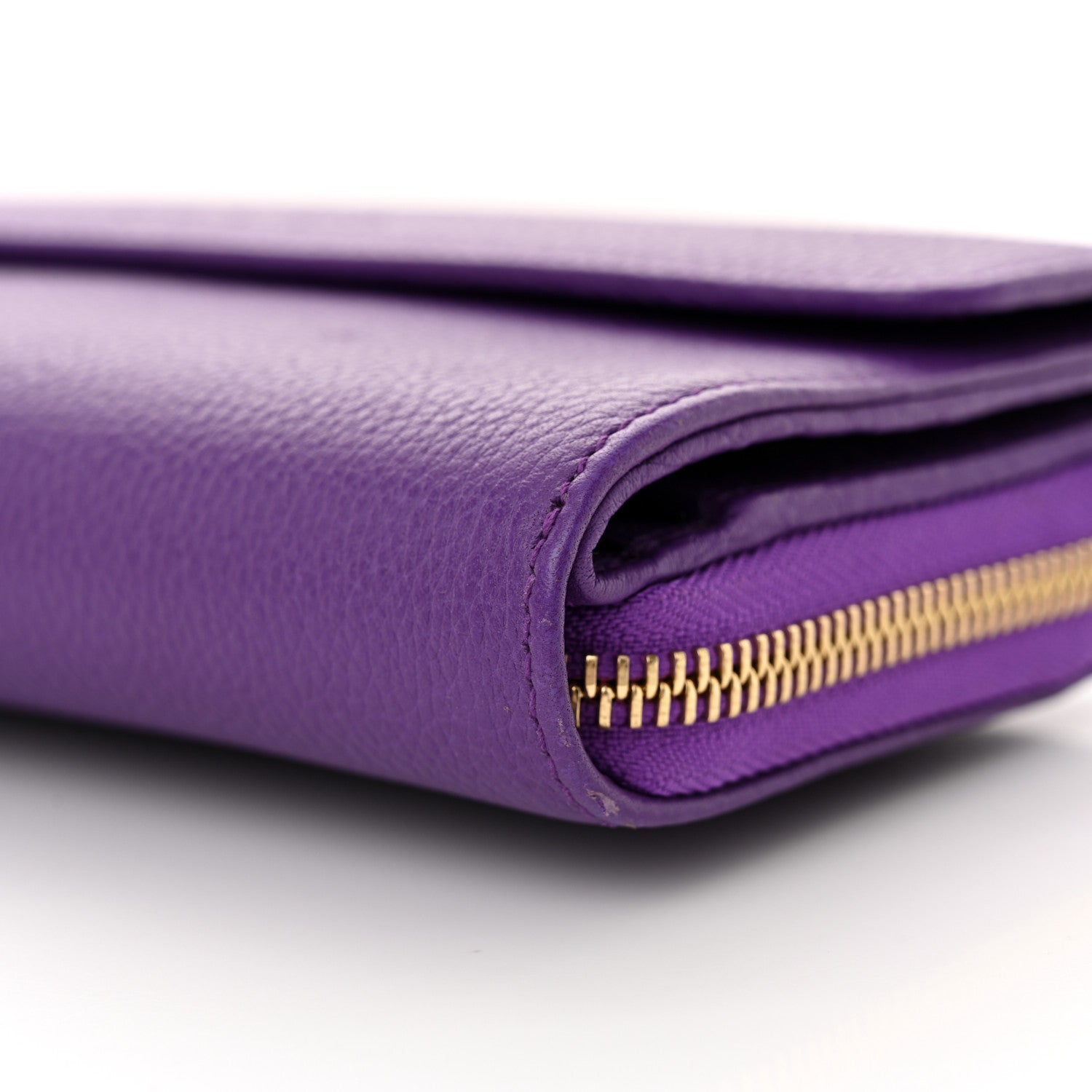 Gucci Grained Calfskin Continental Zip Wallet Purple 11 of 13