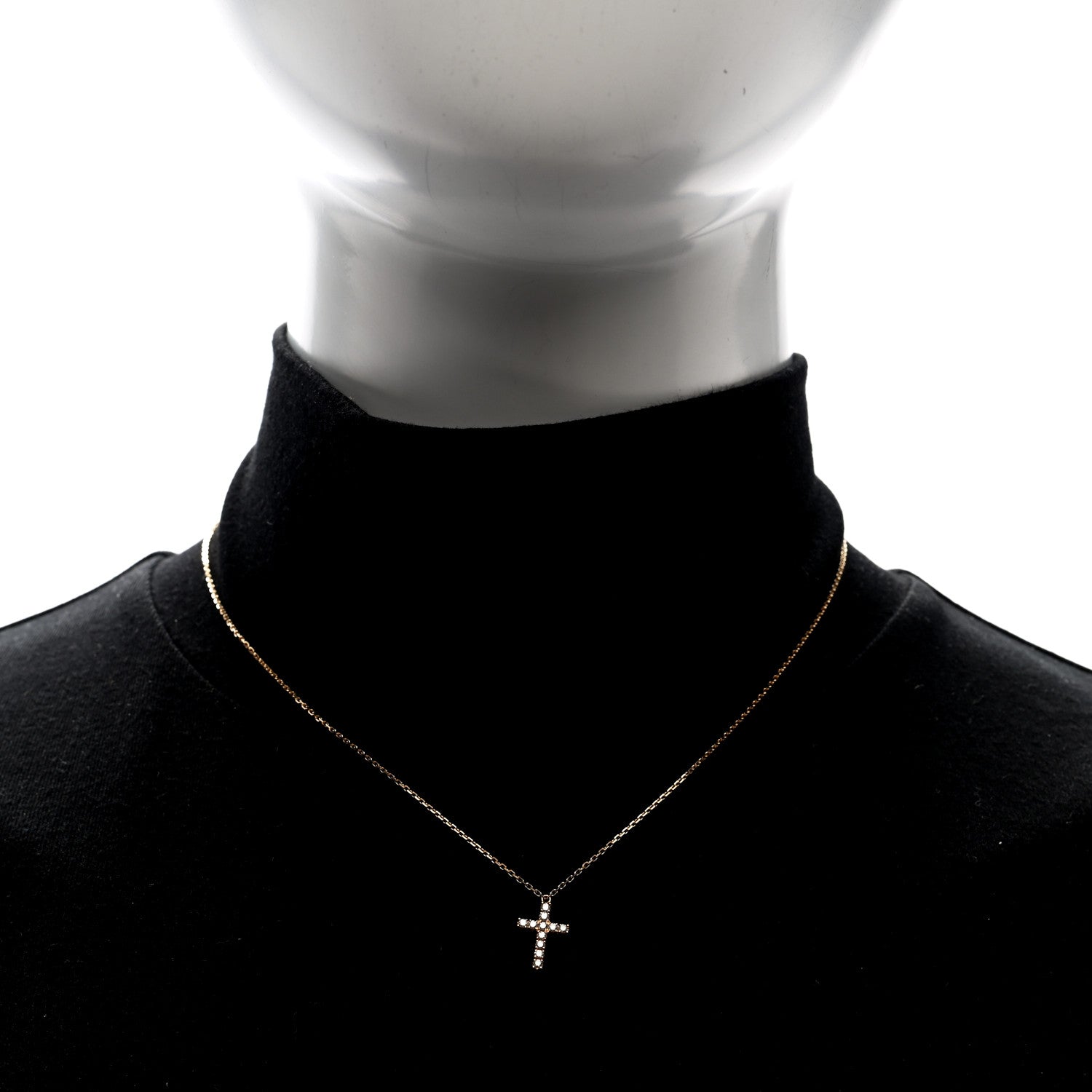 Cartier 18K Pink Gold Diamond Symbols Cross Pendant Necklace 2 of 4