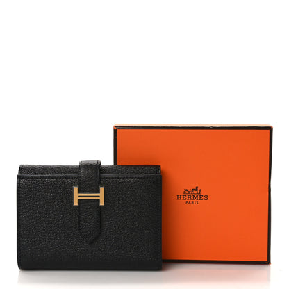 Hermes Epsom Tri-Fold Compact Bearn Wallet Black 9 of 9