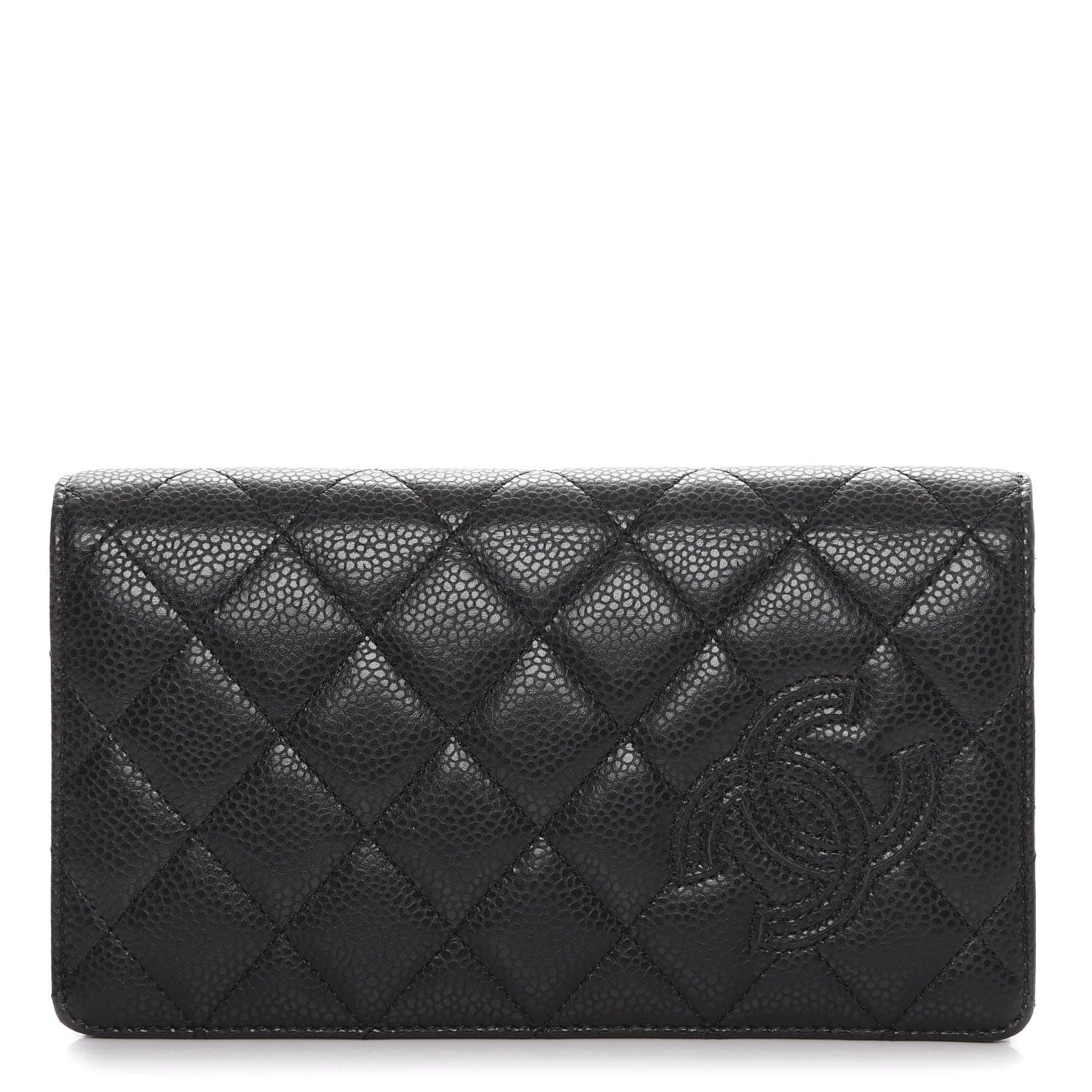 Chanel Caviar Quilted CC Yen Wallet Black 1 of 9