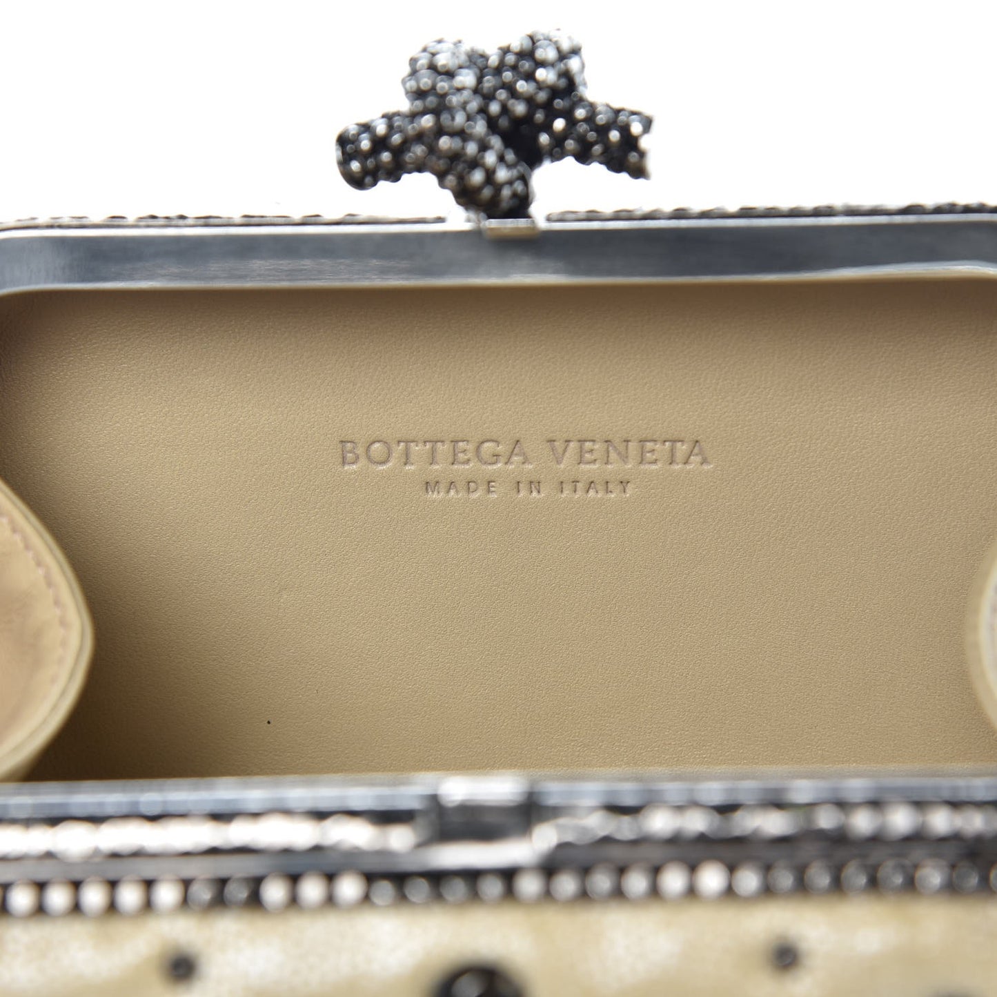Galuchat Studded Knot Clutch Mineral