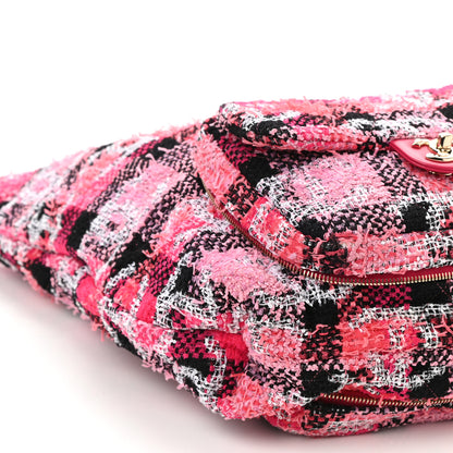 Chanel Tweed Large Tote Flap Pink Black 15 of 17