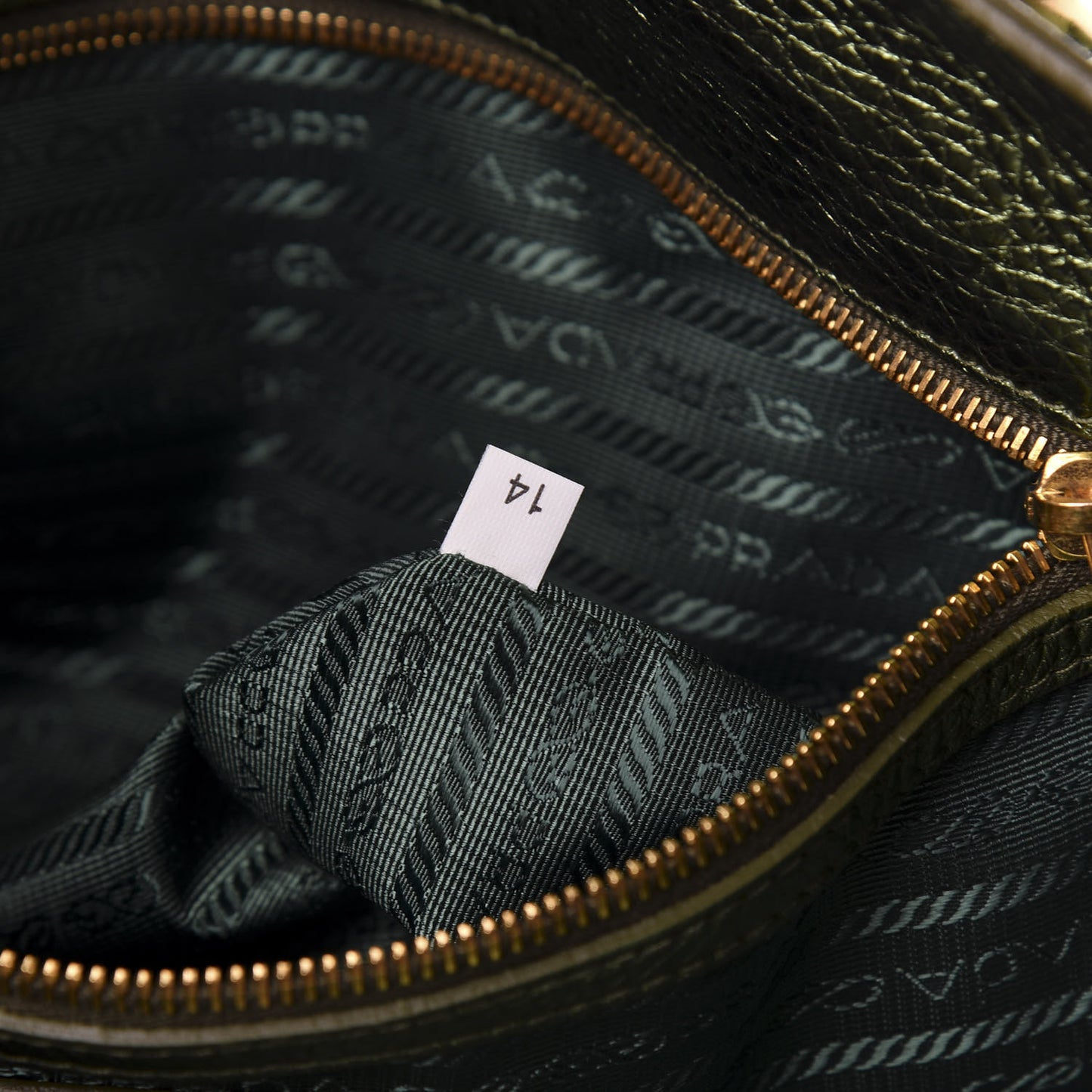 Metallic Vitello Daino Shopping Tote Green