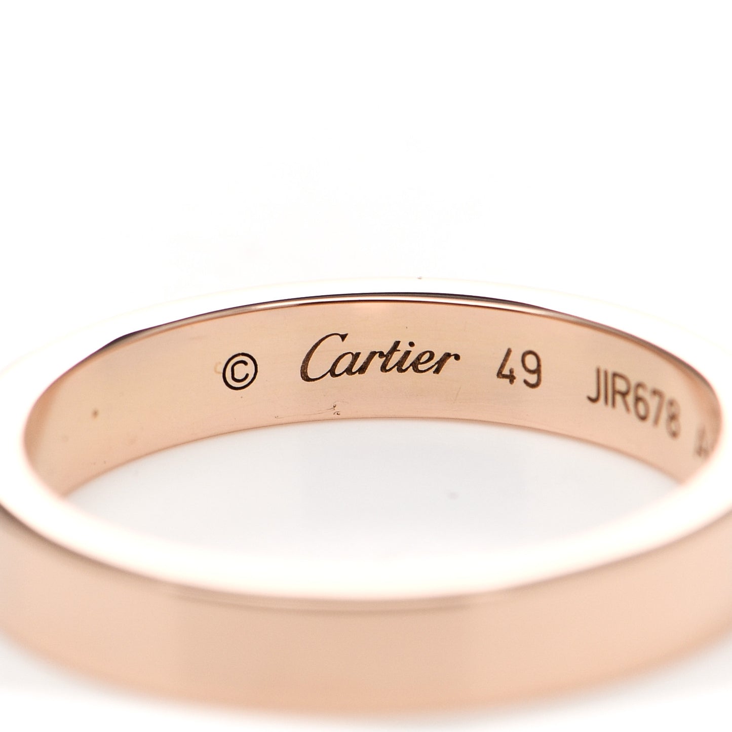 18K Pink Gold Diamond 3mm C De Cartier Wedding Band Ring 49 4.75