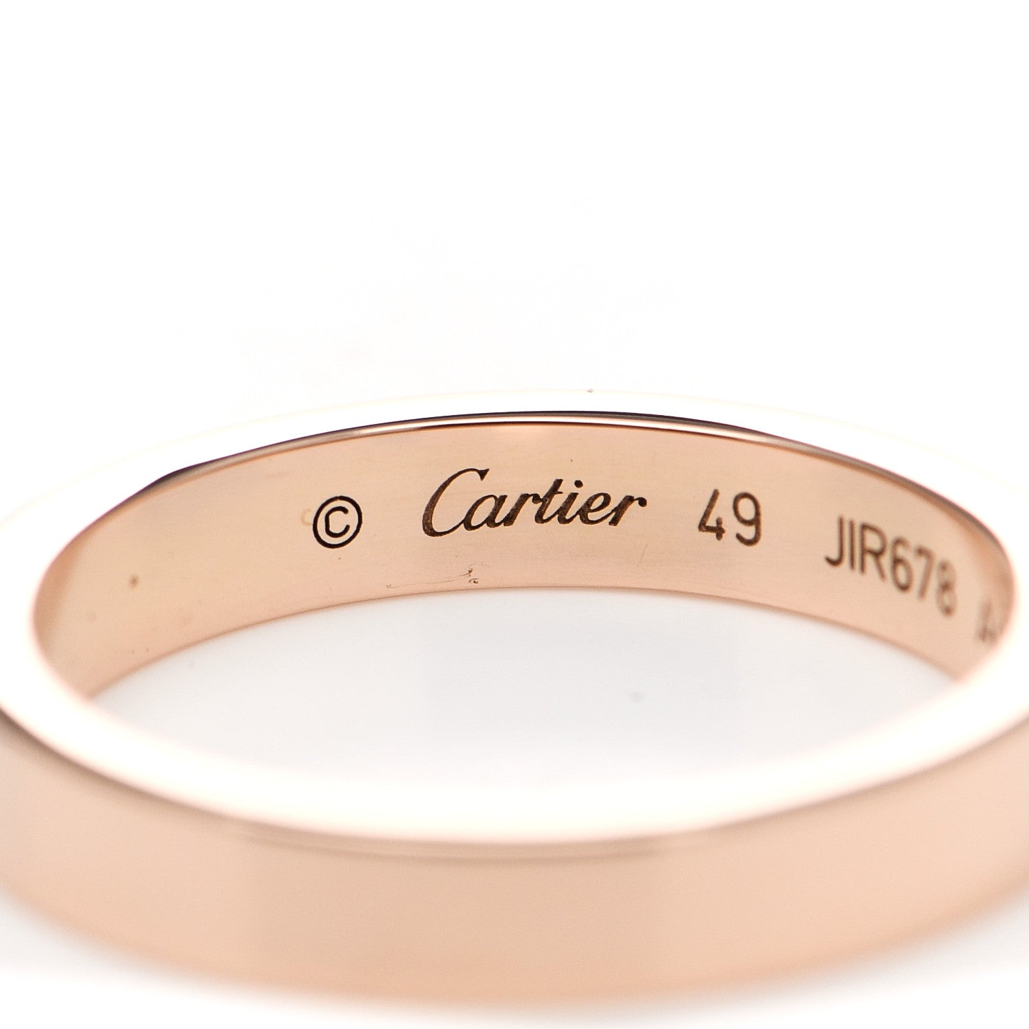 Cartier 18K Pink Gold Diamond 3mm C De Cartier Wedding Band Ring 49 4.75 4 of 6