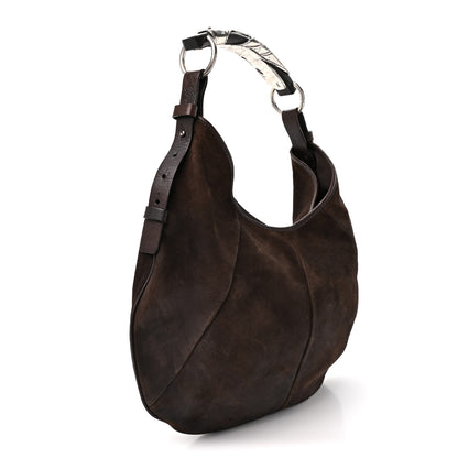 Saint Laurent Suede Mombasa Hobo Brown 3 of 12