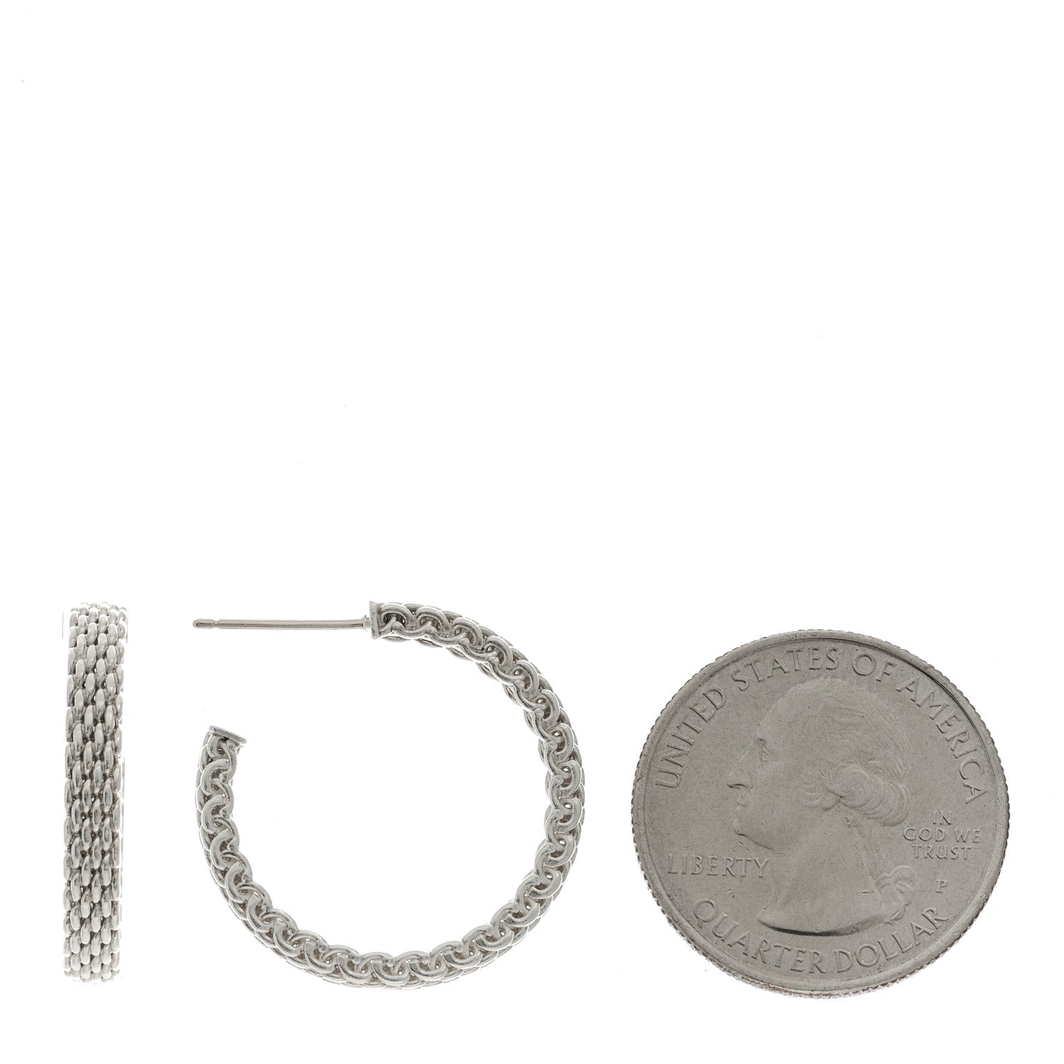Tiffany Sterling Silver Narrow Somerset Hoop Earrings 2 of 4